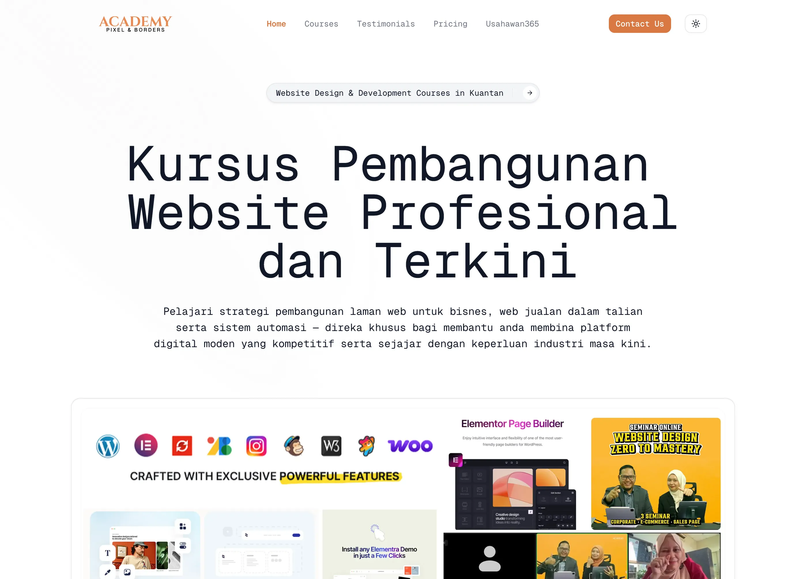 PB Academy website: website design and development courses in Kuantan